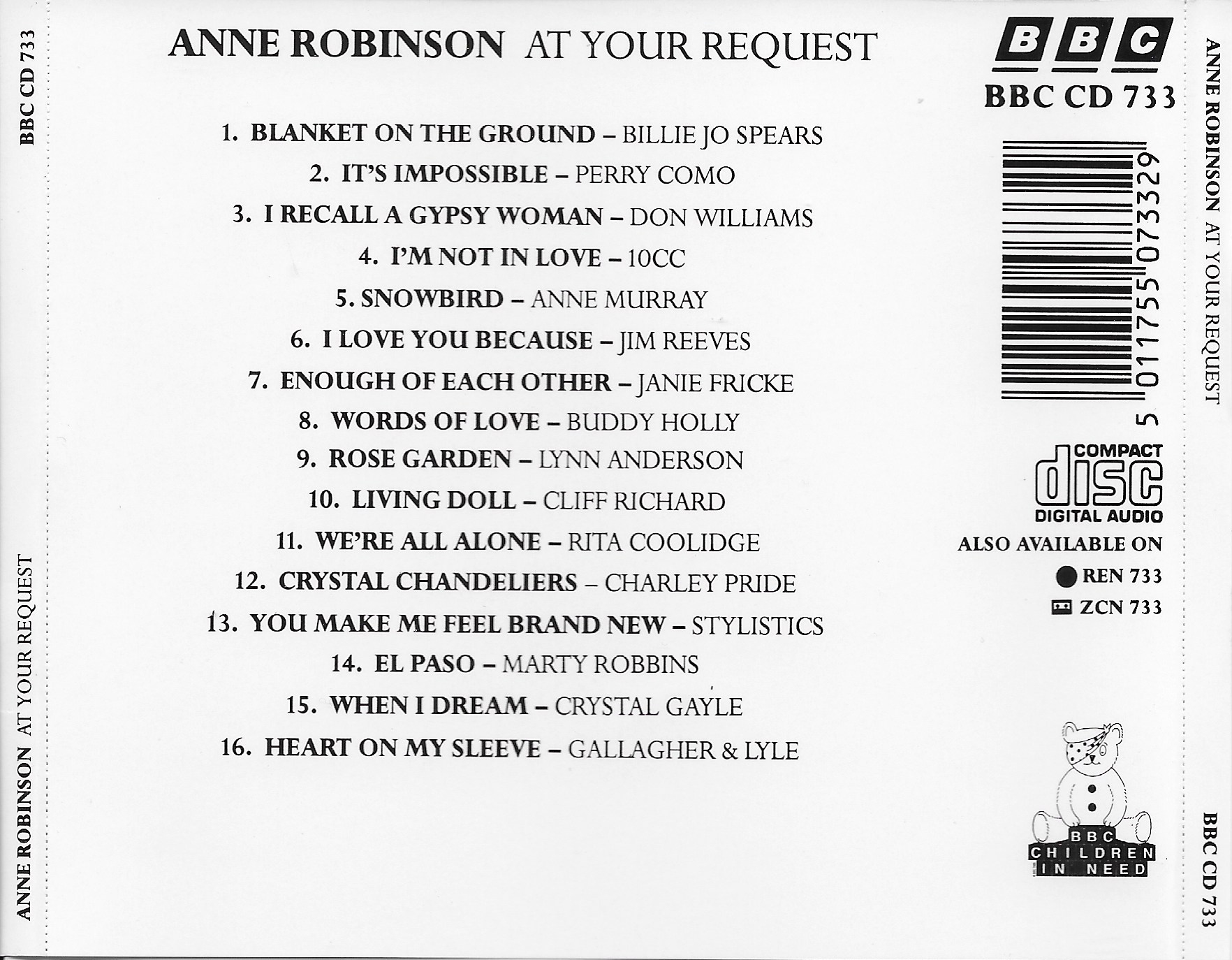 Picture of BBCCD733 At your request - Anne Robinson by artist Various from the BBC records and Tapes library